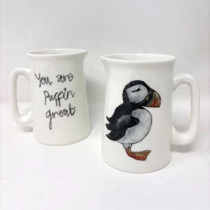 1/2 pint 'you are puffin great' jug